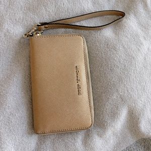 MICHAEL Michael Kors gold zip wristlet wallet